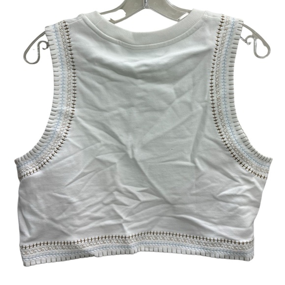 NEW Allsaints Crotchet Lila Embroidered Trim Crop Top in Calk White - Picture 3 of 5